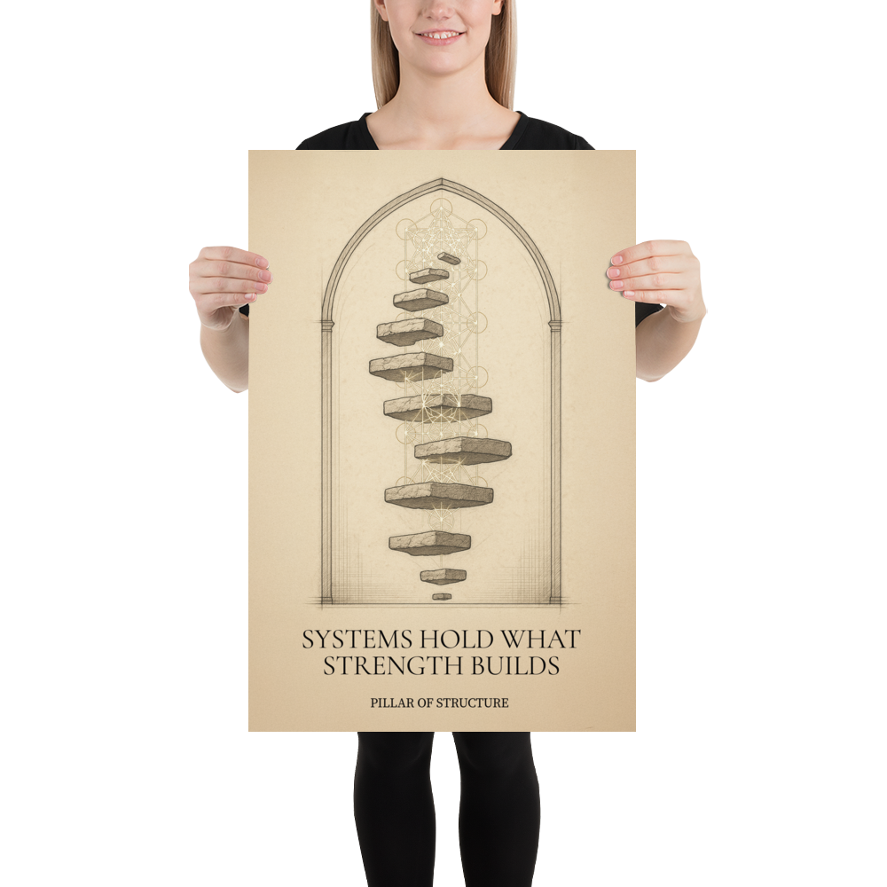 Pillar of Structure sacred geometry wall art print – Spiral Protocol poster