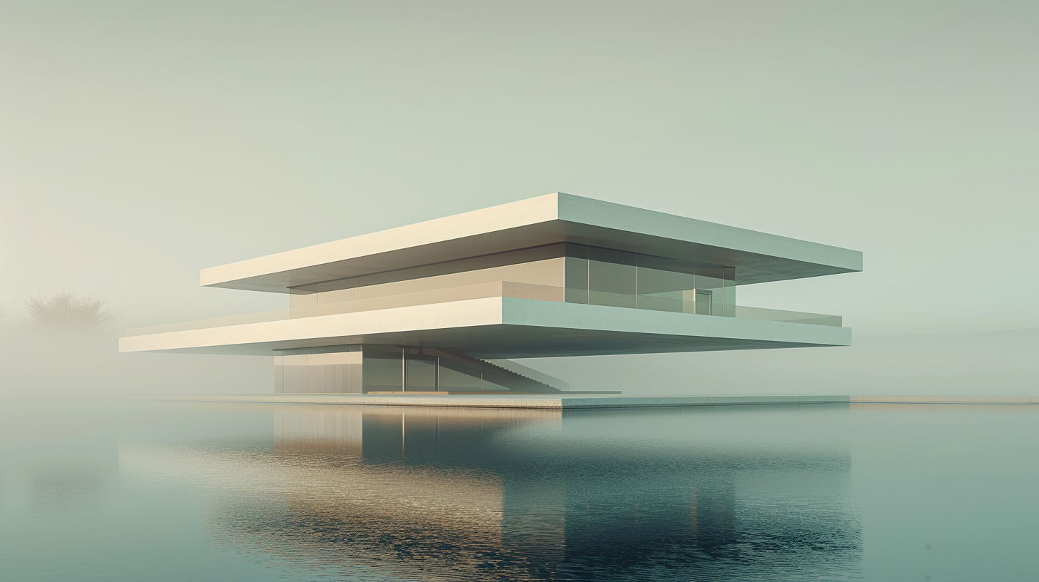 minimalist architectural composition representing layered reasoning structures